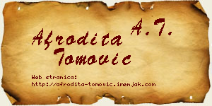Afrodita Tomović vizit kartica